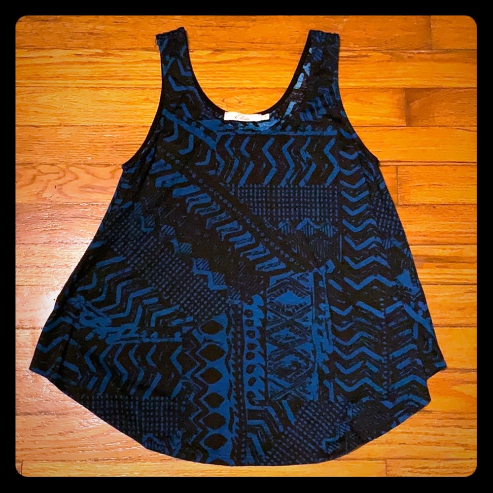 Elodie black/blue tank top